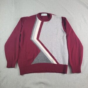 Vintage Glen Abbey Sweater Mens Medium 40 Burgundy Wool Crewneck Pullover